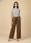BROWN LILEN PANT