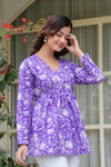 Women’s Floral Printed V-Neck Flared Tunic