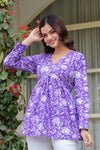 Women’s Floral Printed V-Neck Flared Tunic