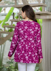 Women’s Floral Printed V-Neck Flared Tunic