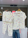 3PC NIGHTDRESS MULTI DOTS