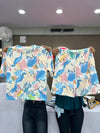 SHORT COMBO BLUE PRINTED