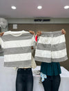 SHORT COMBO GREY STRIPE