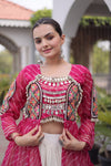 PINK NAVRATRI LONG SHRUG(KURTI ONLY)