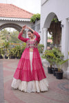 PINK NAVRATRI LONG SHRUG(KURTI ONLY)