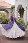 BLUE NAVRATRI LONG SHRUG(KURTI ONLY)