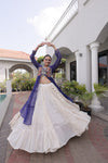 BLUE NAVRATRI LONG SHRUG(KURTI ONLY)