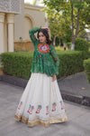 GREEN BANDHANI SHORT TOP