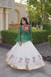 GREEN BANDHANI SHORT TOP