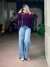 PURPLE GARBA GLAM TOP